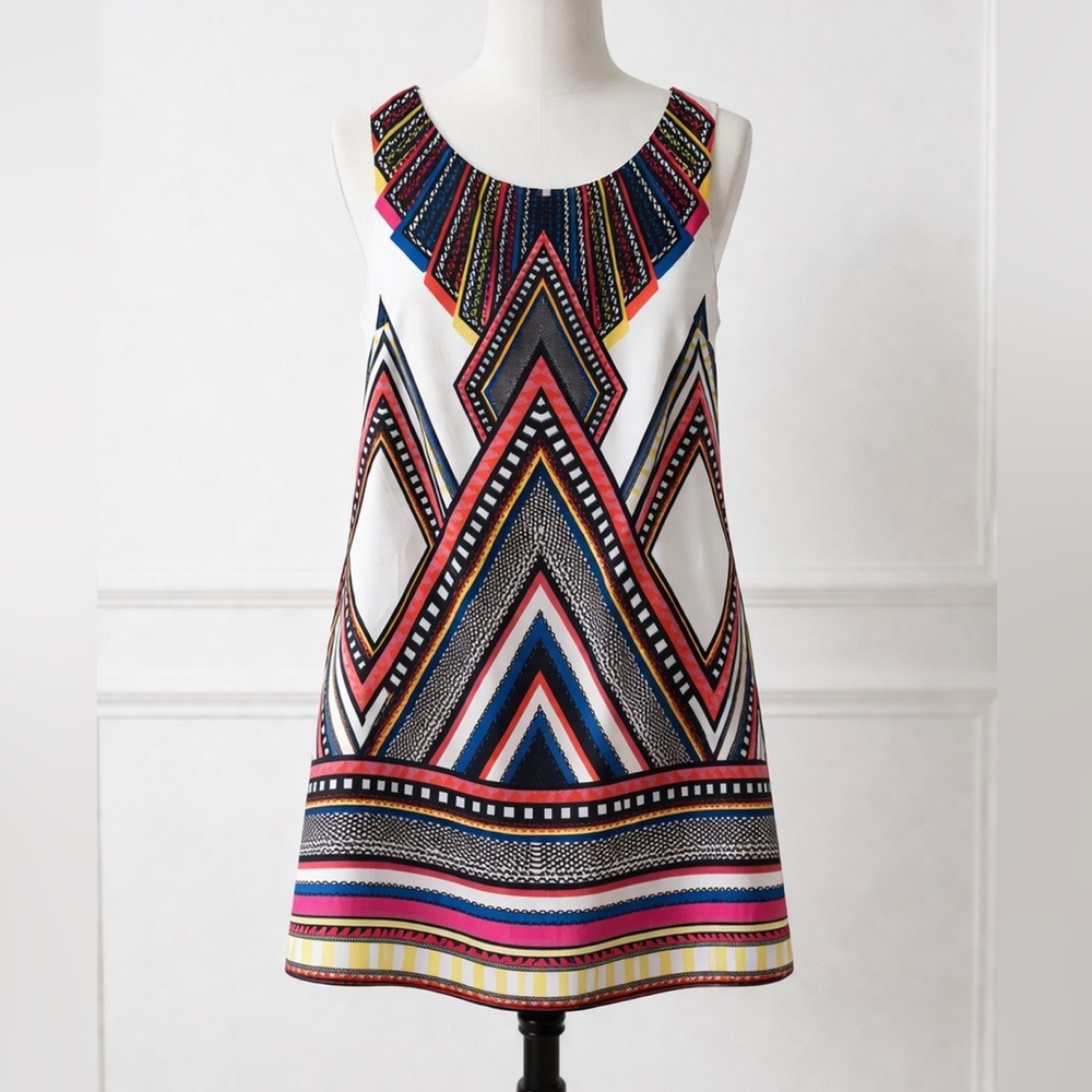Geometric Multicolor Sleeveless Dress size medium